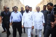 उपमुख्यमंत्री एकनाथ शिंदे यांनी केली मिसिंग लिंकचा कामाची पाहणी