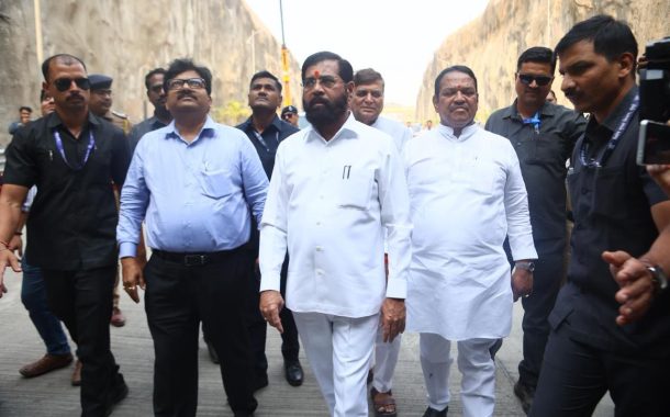 उपमुख्यमंत्री एकनाथ शिंदे यांनी केली मिसिंग लिंकचा कामाची पाहणी